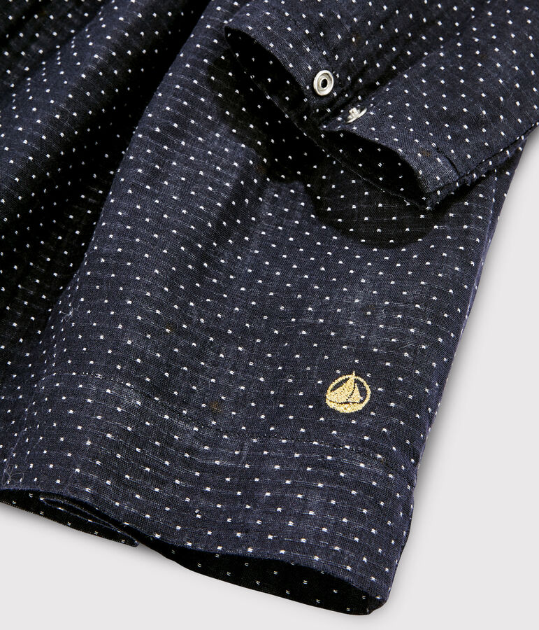 Robe manches longues enfant fille bleu SMOKING/blanc MARSHMALLOW