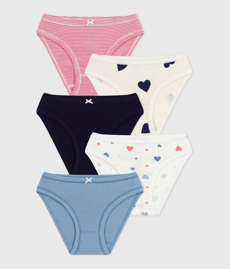 Lot de culottes enfant en coton imprim&eacute; c&oelig;urs variante 1