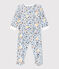 Pyjama bébé en bouclette éponge blanc MARSHMALLOW/blanc MULTICO