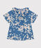 Blouse manches courtes en popeline bébé bleu BEACH/ MULTICO