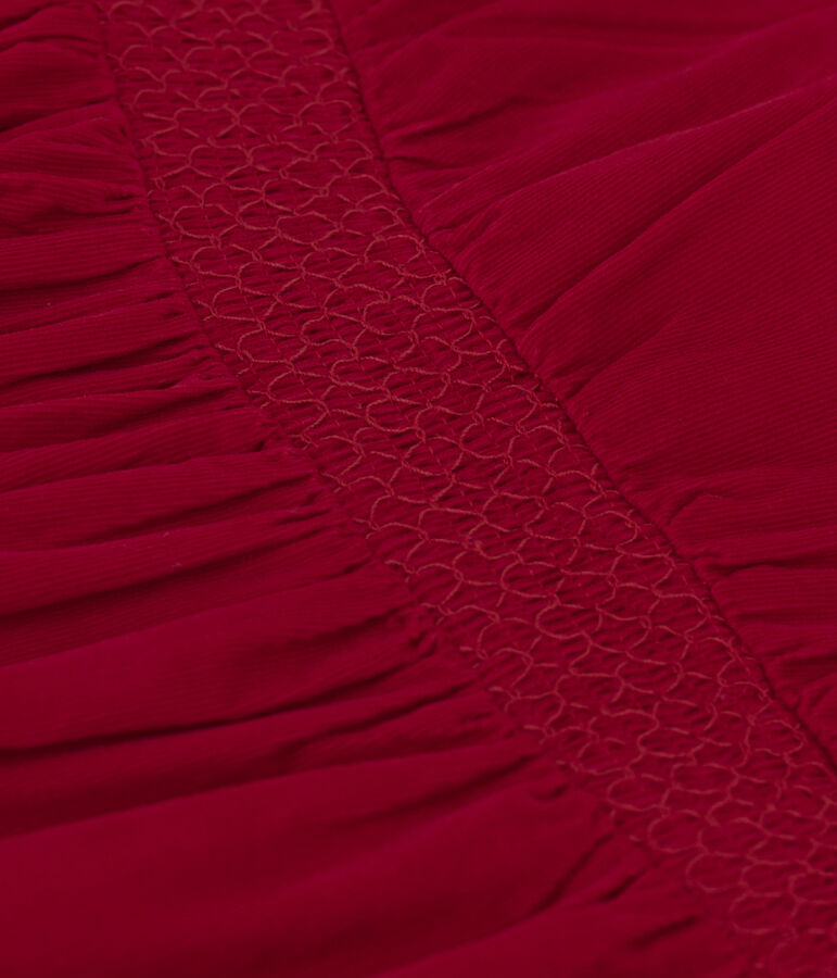 Robe manches longues en velours uni enfant fille rouge CORRIDA