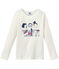 Tshirt fille manches longues sérigraphié blanc MARSHMALLOW