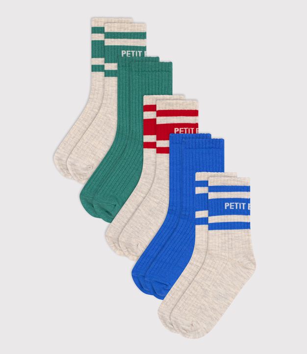 5 paires de chaussettes enfant en coton sport multicouleur