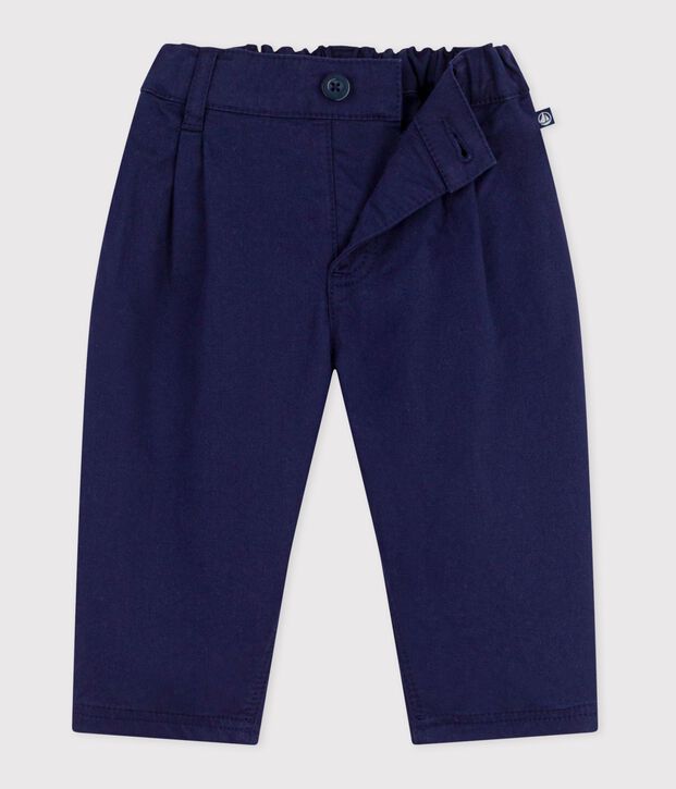 Pantalon b&eacute;b&eacute; en serge uni bleu marine