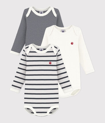 PETIT BATEAU - Lot de 3 bodies manches longues bébé
