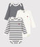 Lot de 3 bodies manches longues bébé variante 1
