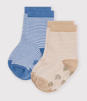 2 paires de chaussettes bébé en coton antidérapantes