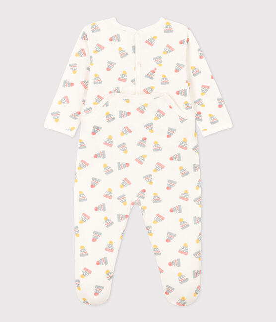 Pyjama bébé bonnets en molleton blanc MARSHMALLOW/blanc MULTICO