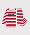 Pyjama  rayé en velours enfant STOP/ MARSHMALLOW