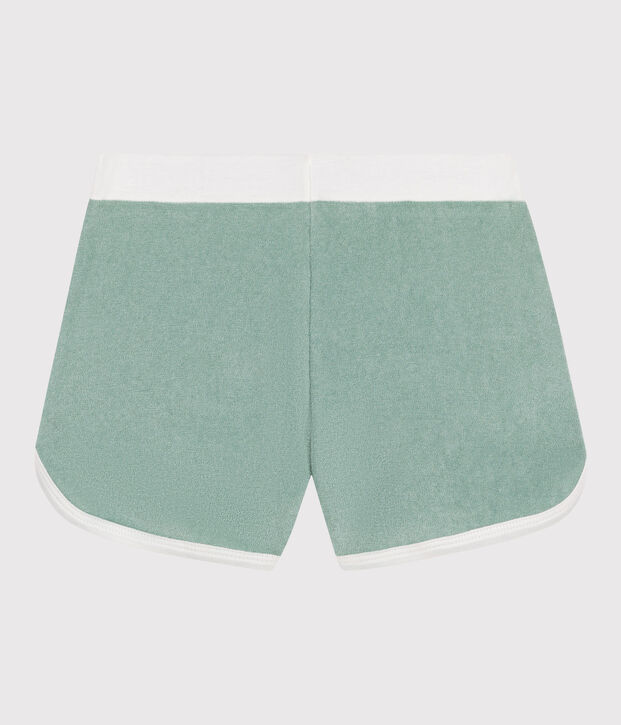 Short enfant en coton &eacute;ponge uni vert
