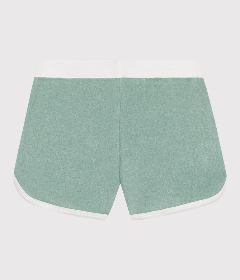 Short enfant en coton &eacute;ponge uni vert PAUL