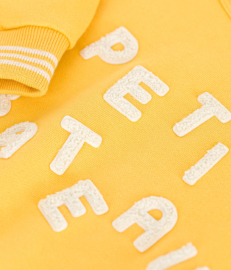 Sweatshirt en molleton enfant fille / gar&ccedil;on jaune DAISY