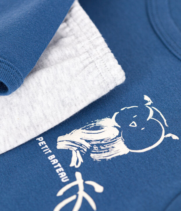 Pyjama en coton enfant bleu/multicouleur