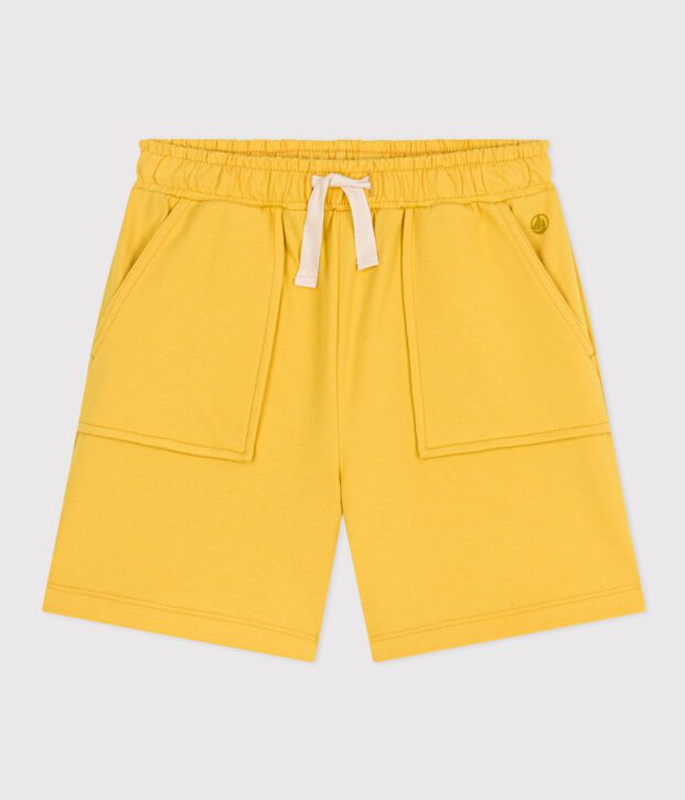 Short en coton enfant gar&ccedil;on jaune