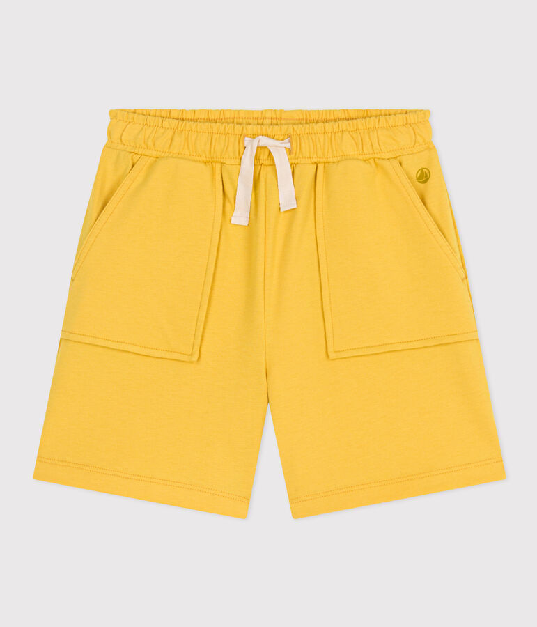 Short en coton enfant gar&ccedil;on jaune NECTAR