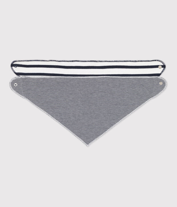 Lot de 2 bandanas-bavoirs b&eacute;b&eacute; &agrave; rayures multicouleur