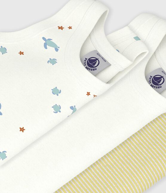 Lot de bodies sans manches en coton imprimé tortues bébé variante 1