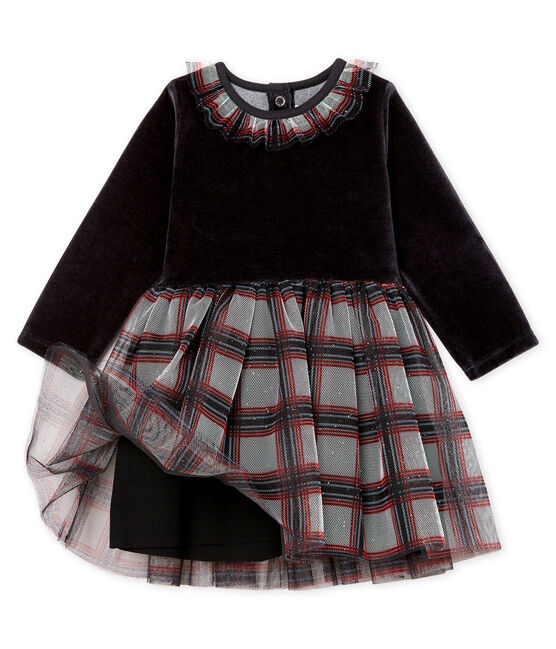 Robe manches longues bi-matière bébé fille noir NOIR/blanc MULTICO CN