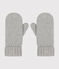 Moufles en tricot doublé en polaire enfant garçon-fille gris CHATON CHINE