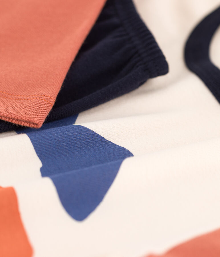 Pyjama enfant fille / gar&ccedil;on en coton bleu SMOKING/blanc MULTICO