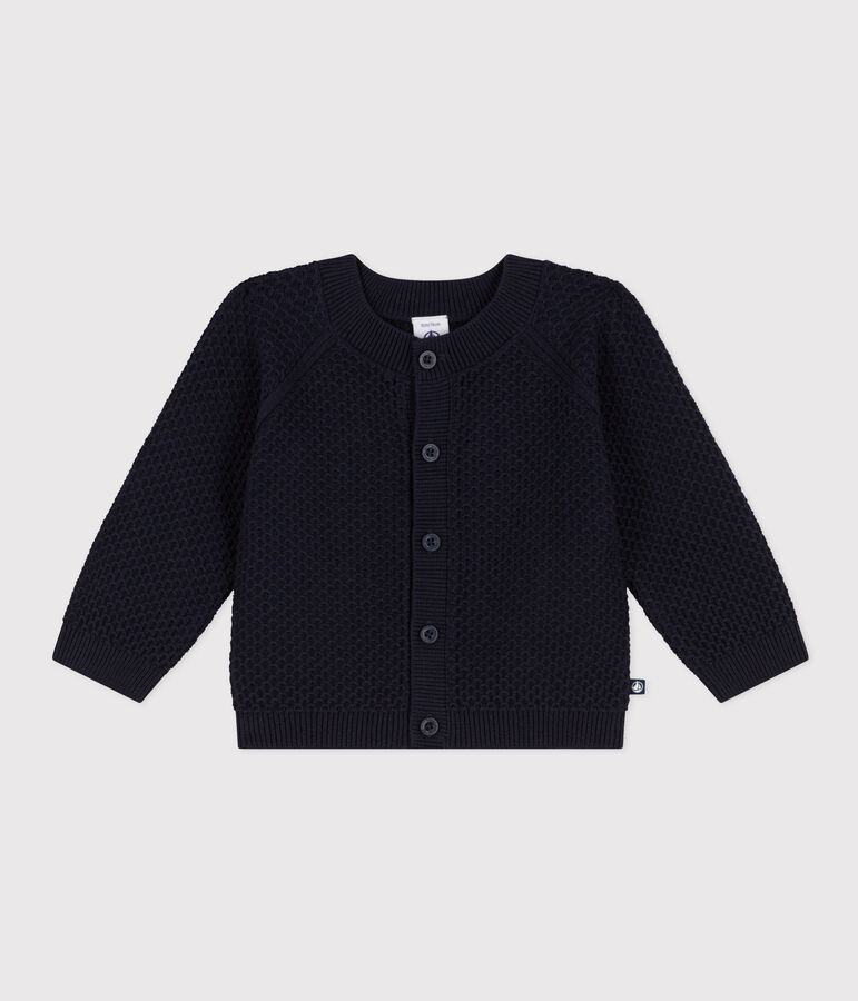 Cardigan en tricot de coton b&eacute;b&eacute; bleu