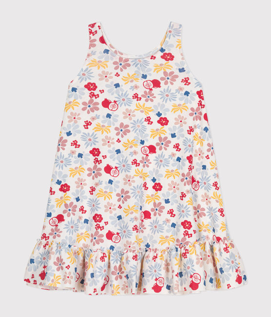 Robe sans manche en coton enfant fille blanc MARSHMALLOW/blanc MULTICO