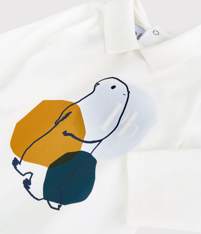 Tee-shirt en coton b&eacute;b&eacute; blanc MARSHMALLOW