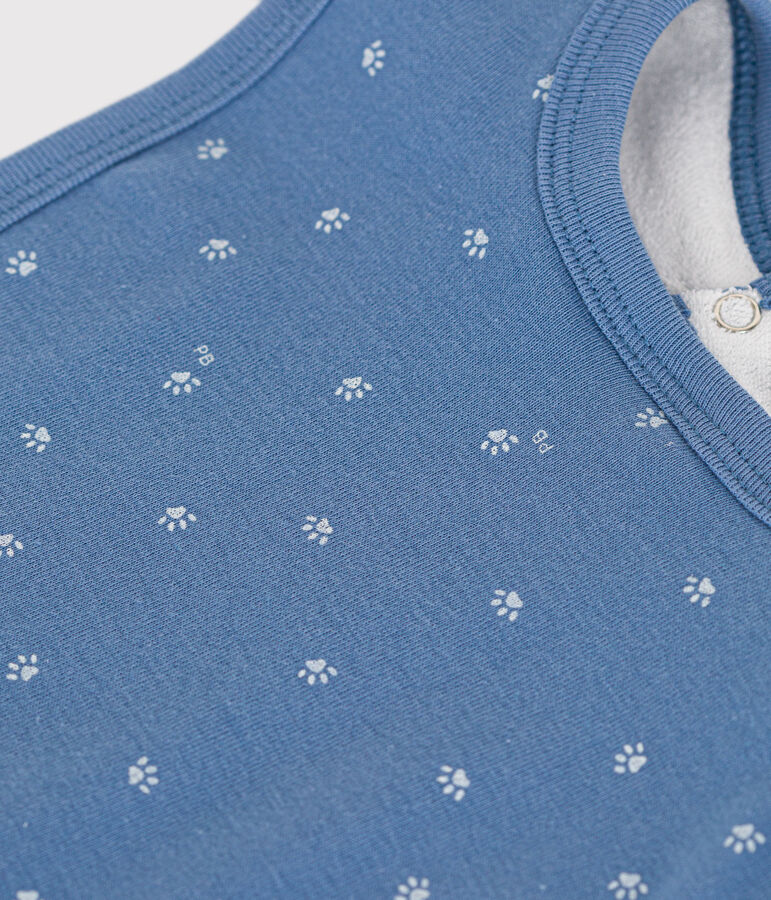 Bavoir b&eacute;b&eacute; en coton bleu BEACH/ MARSHMALLOW