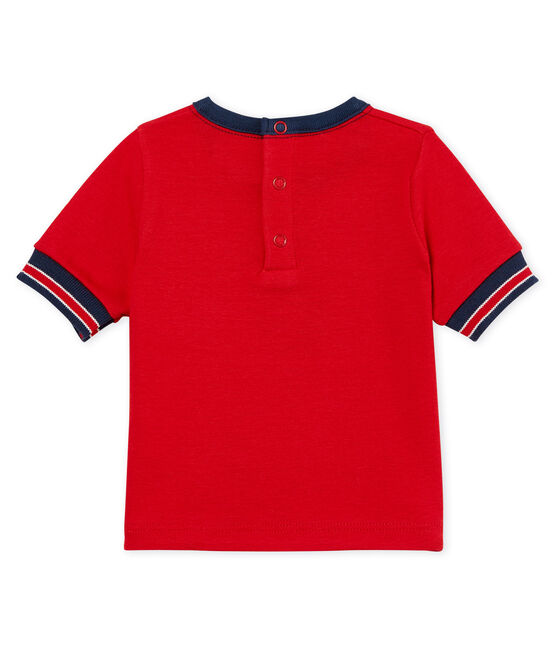 Tee-shirt manches courtes à motif bébé garçon rouge TERKUIT