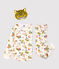Pyjama phosphorescent imprimé panthère petite fille en coton blanc MARSHMALLOW/blanc MULTICO