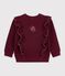 Sweatshirt enfant en coton uni bordeaux