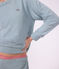 Pyjama femme en coton &eacute;ponge uni vert gris