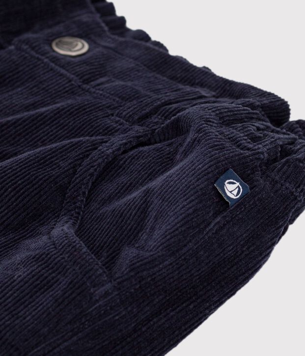 Pantalon enfant en velours bleu marine