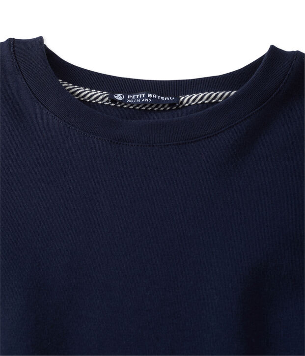 Sweat femme en coton stretch bleu