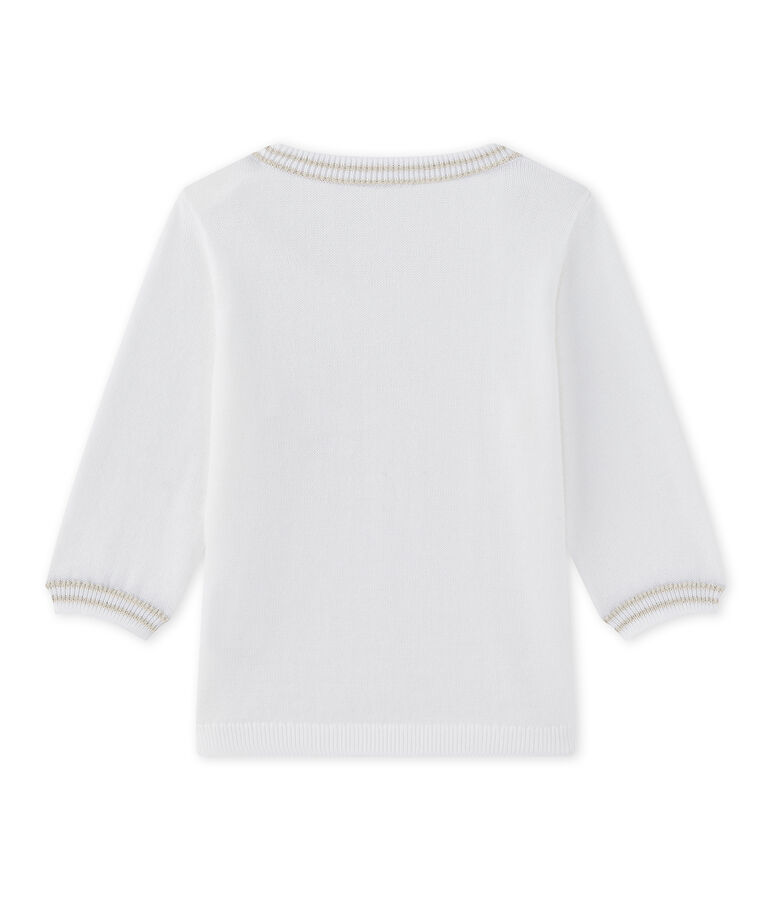 Pull b&eacute;b&eacute; gar&ccedil;on en tricot blanc MARSHMALLOW