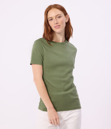 Tee-shirt femme en coton manches courtes uni