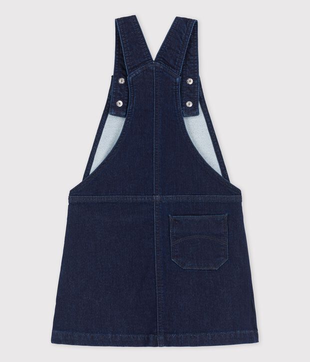 Robe salopette en denim enfant fille bleu