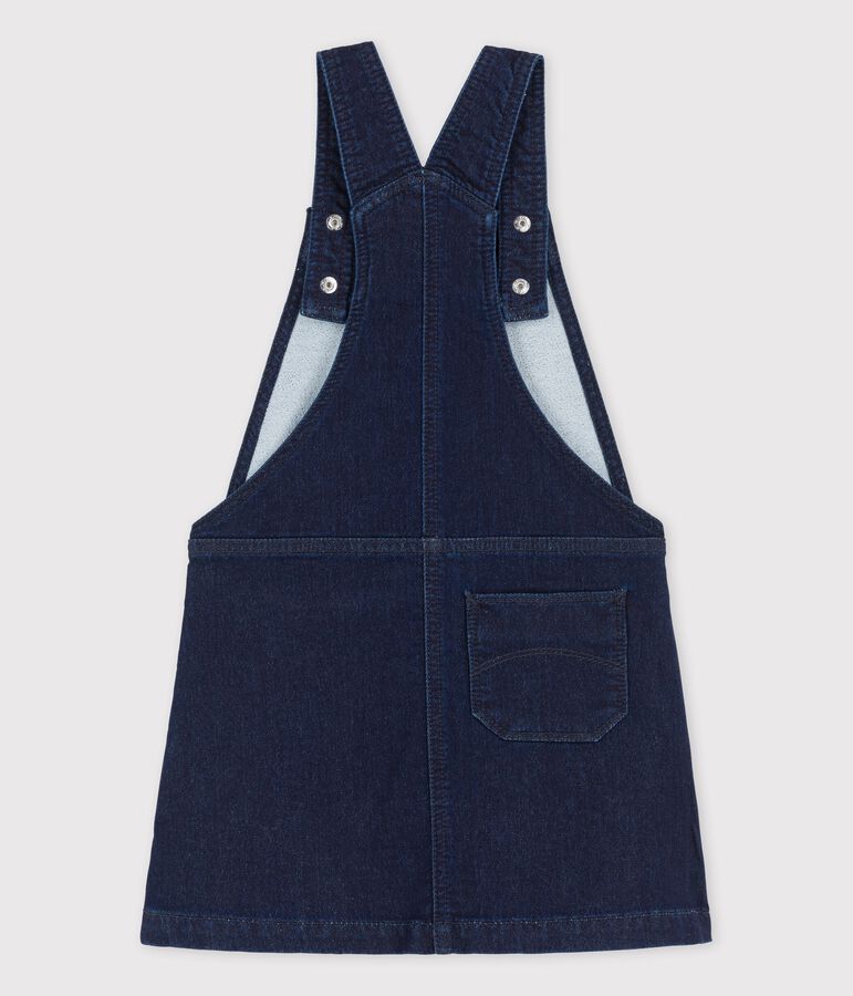 Robe salopette en denim enfant fille bleu DENIM BLEU FONCE