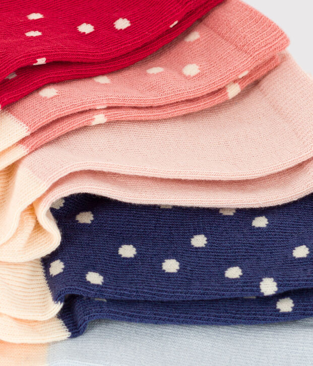 Lot de 5 paires de chaussettes pos en jersey de coton enfants multicouleur