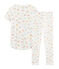 Pyjama petite fille en côte blanc MARSHMALLOW/blanc MULTICO
