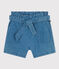 Short en denim léger enfant fille bleu DENIM CLAIR