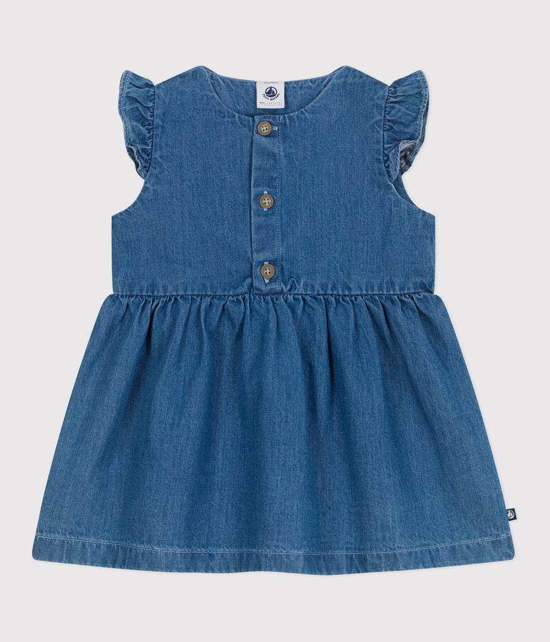 Robe b&eacute;b&eacute; en jean l&eacute;ger sans manches bleu DENIM CLAIR