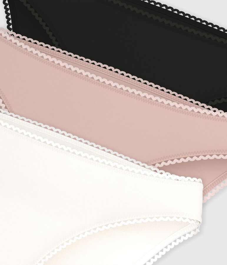 Lot de 3 culottes unies en coton et &eacute;lasthanne femme variante 1
