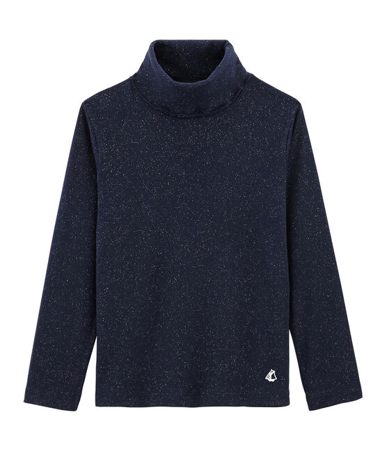 Sous pull enfant fille bleu SMOKING/jaune OR