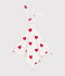 Doudou coeur en coton blanc/rouge