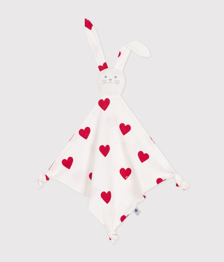 Doudou coeur en coton blanc MARSHMALLOW/rouge TERKUIT