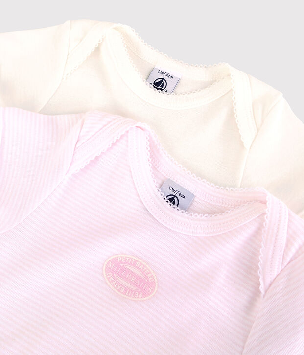 Lot de 2 bodies manches courtes en coton multicouleur