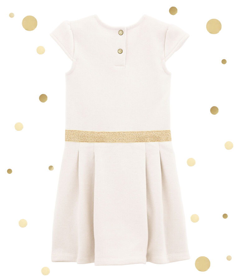 Robe en molleton blanc MARSHMALLOW/jaune DORE