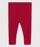 Legging bébé fille en côte 1x1 unie rouge TERKUIT