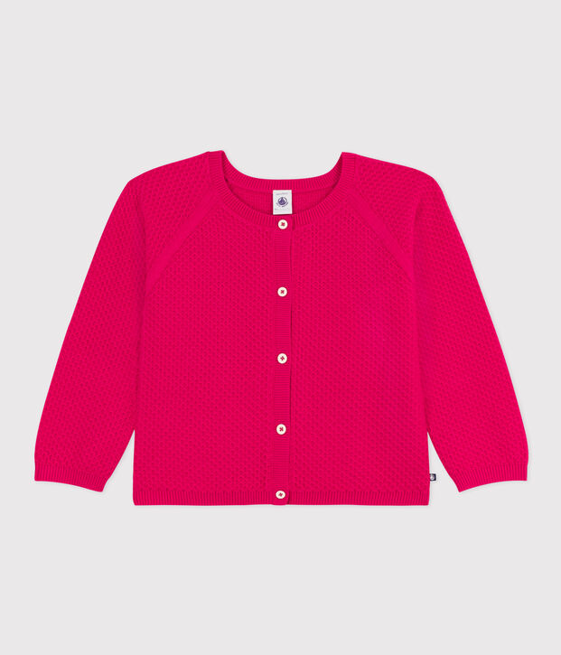 Cardigan en coton enfant fille rose
